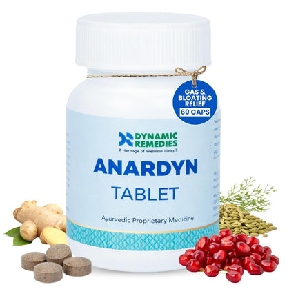 Anardyn Ayurvedic Digestive Tablets for Gas, Acidity, Bloating & Low Appetite | With Shunthi, Anardana & Saunf | Supports Healthy Digestion | 60 Tabs