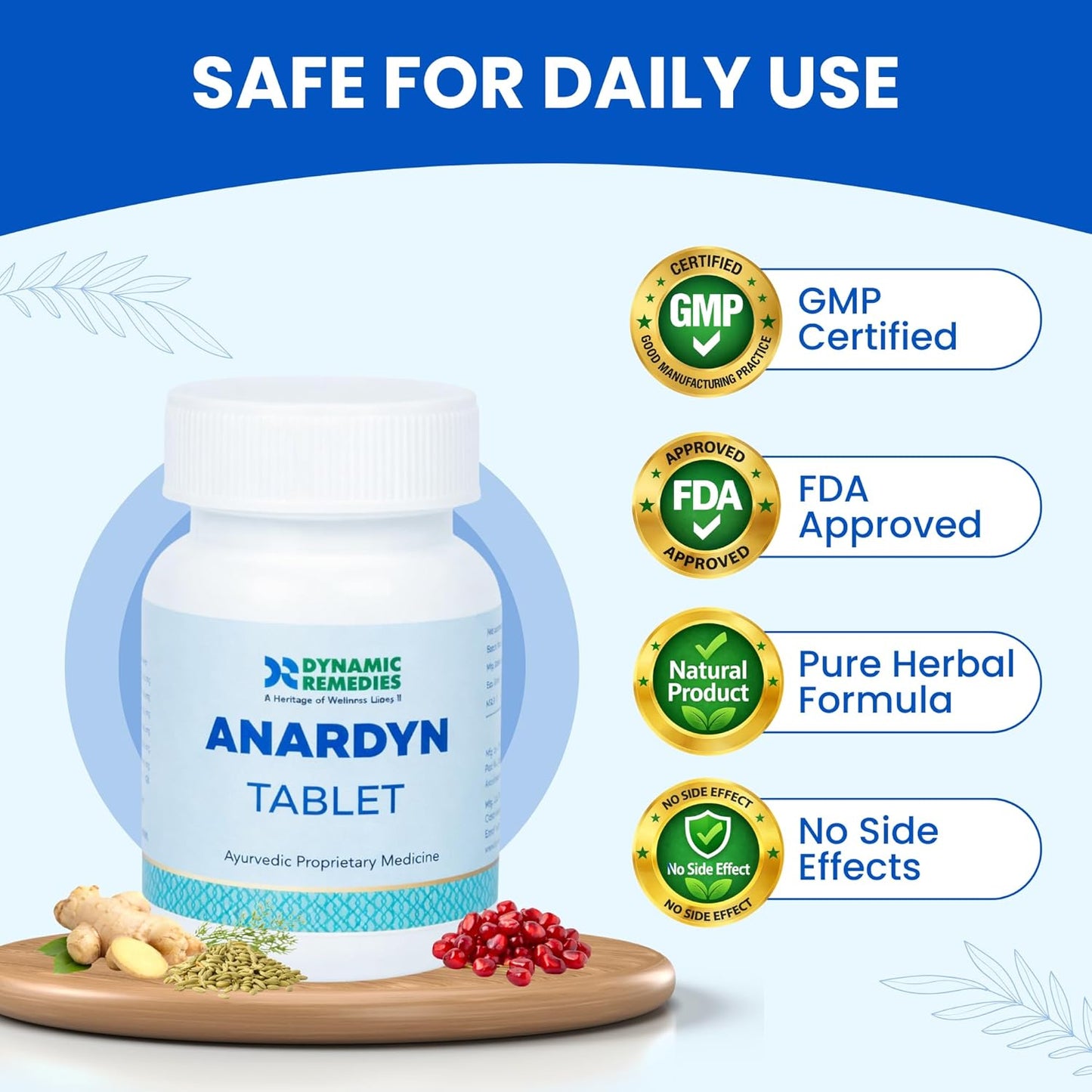 Anardyn Ayurvedic Digestive Tablets for Gas, Acidity, Bloating & Low Appetite | With Shunthi, Anardana & Saunf | Supports Healthy Digestion | 60 Tabs