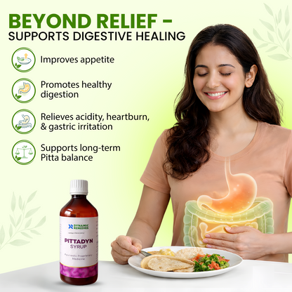 Pittadyn Syrup is Ayurvedic Digestive & Pitta Balance Support With Dadim, Brahmi, Haritaki & Udumber | 450 ml From the House of Madhavbaug
