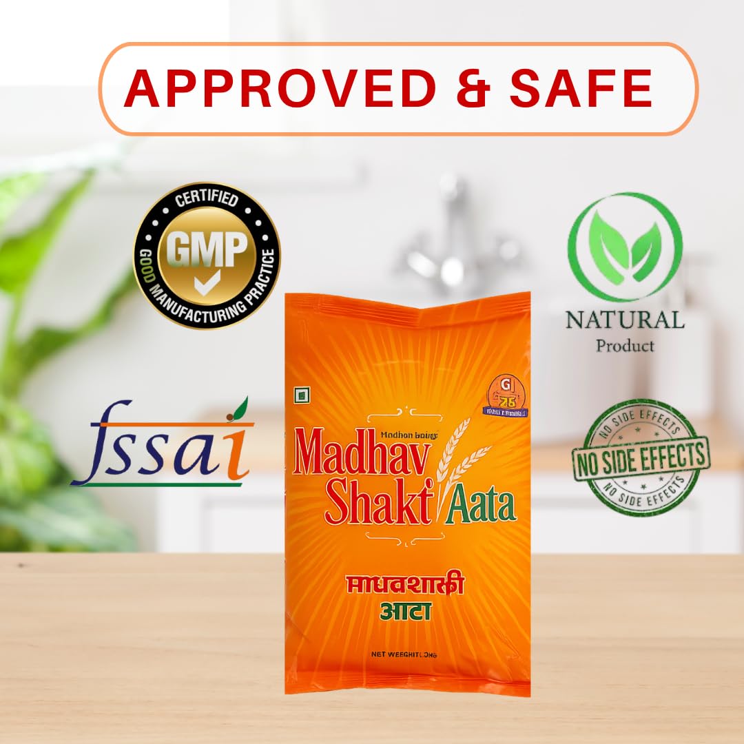 Madhavshakti 2kg Atta |With Barley, Wheat Husk, Methi & Cinnamon|Supports Sugar Control &Metabolic Wellness